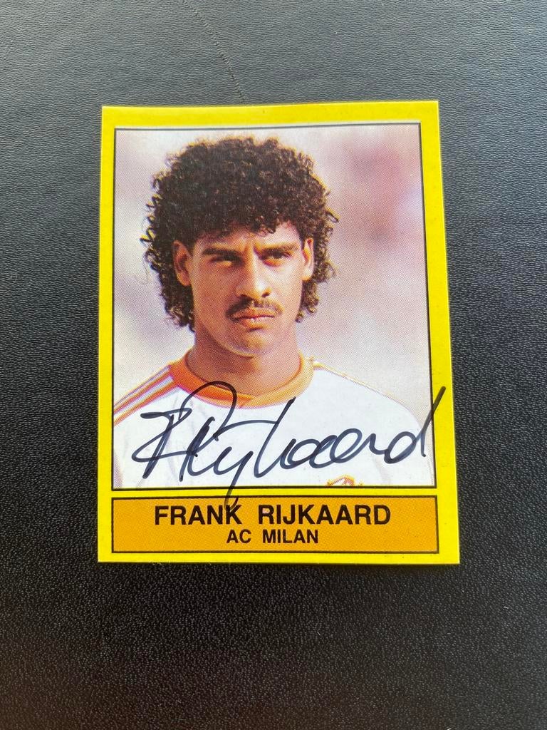 Panini 1990 Frank Rijkaard met handtekening, Verzamelen, Ophalen of Verzenden, Zo goed als nieuw, Buitenlandse clubs, Poster, Plaatje of Sticker