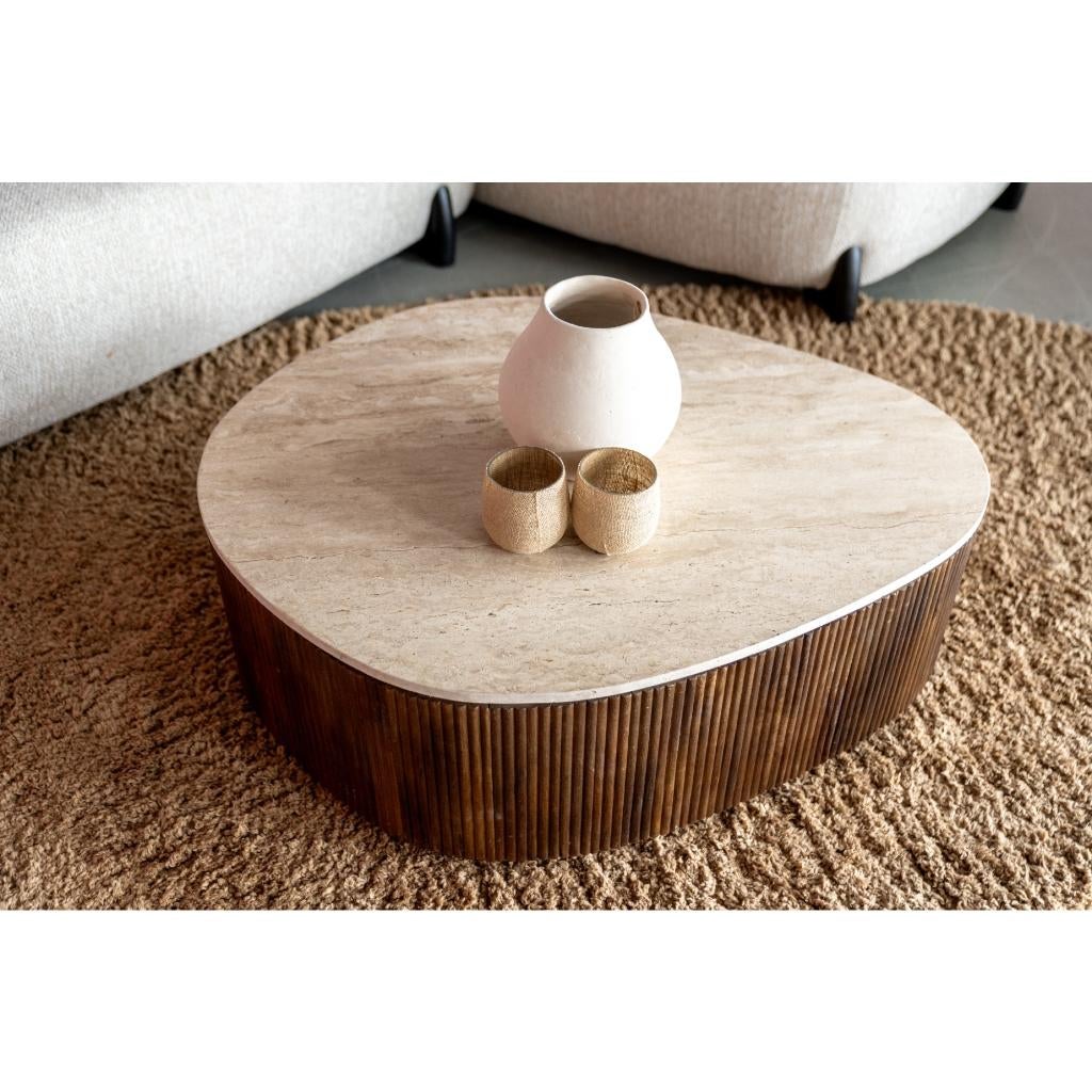 Organische salon tafel japandi stijl (nieuw) 100x80cm, Ophalen, 100 tot 150 cm, Nieuw, 50 tot 100 cm