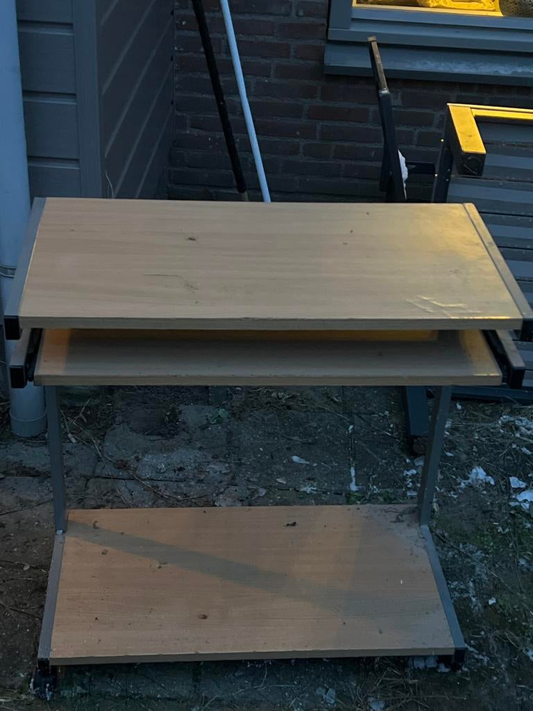 Computer tafel, Gebruikt, 70 tot 120 cm, Ophalen of Verzenden, Metaal