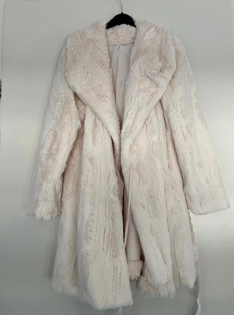 Lords & Lilies Faux Fur Mantel XL (valt als L), Beige, Maat 42/44 (L), Lords & Lilies, Ophalen of Verzenden