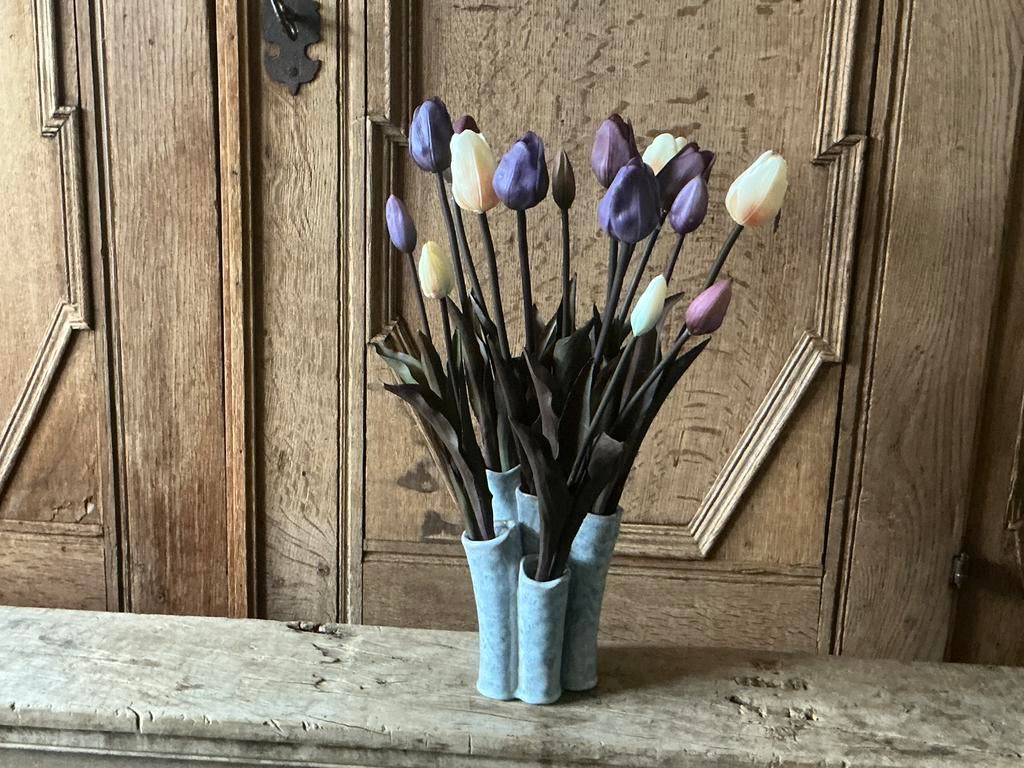 NIEUW kleine tulpenvaas met grote bos real touch tulpen, Ophalen of Verzenden, Nieuw