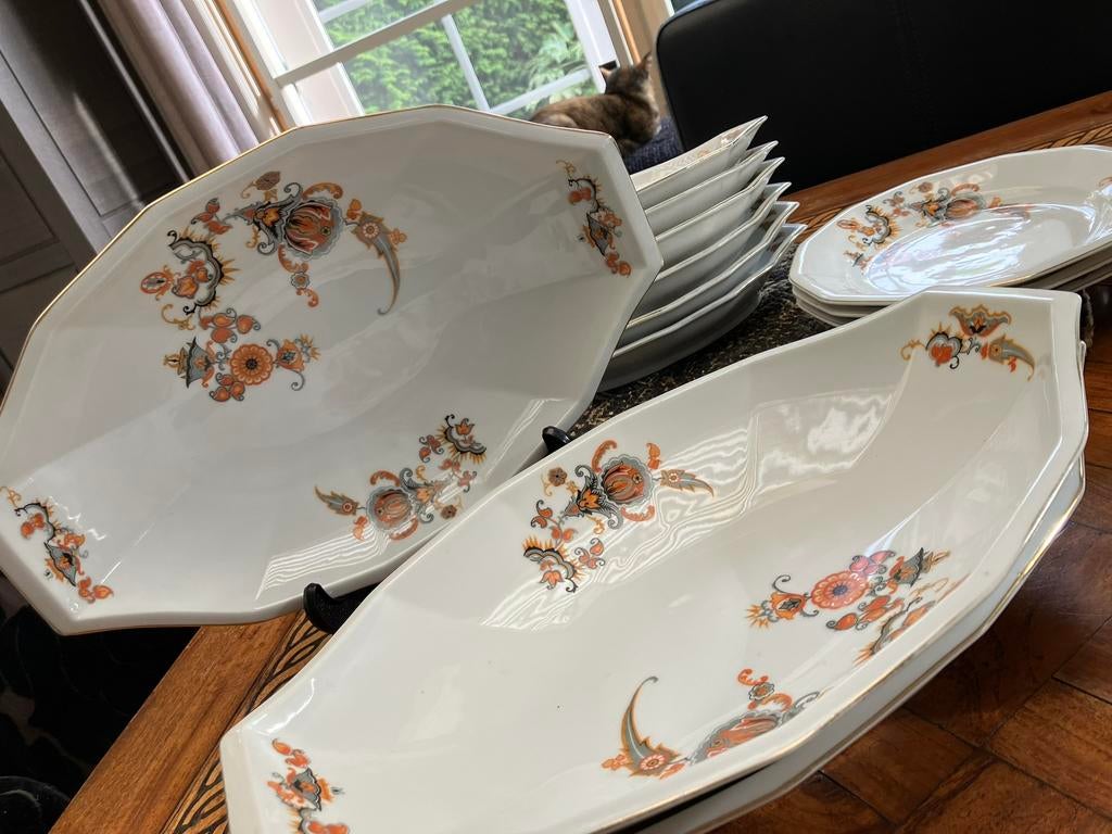 Antieke jaren 30 Art Deco ,, Jamin” schalen Set, Antiek en Kunst, Antiek | Servies compleet, Ophalen