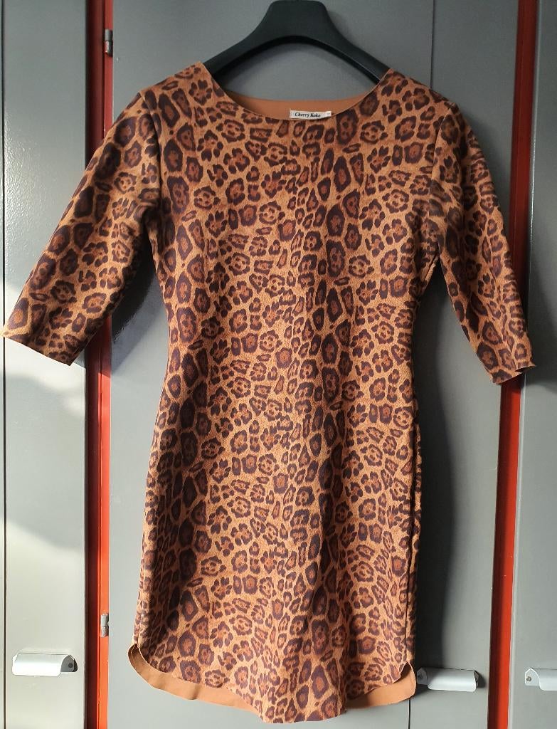 Cherry Koko jurk – luipaardprint – maat M, Maat 38/40 (M), Bruin, Ophalen of Verzenden, Zo goed als nieuw