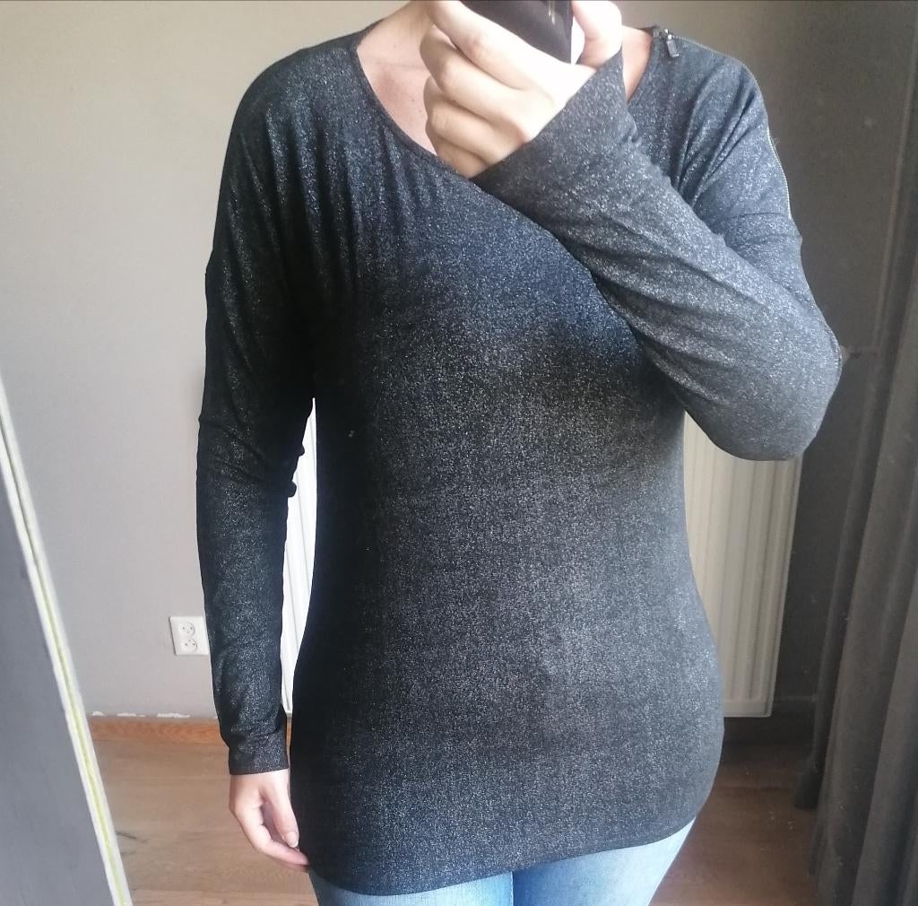 Shirt Glitters Zwart M Ongedragen, Maat 38/40 (M), Zwart, Nieuw, Ophalen of Verzenden