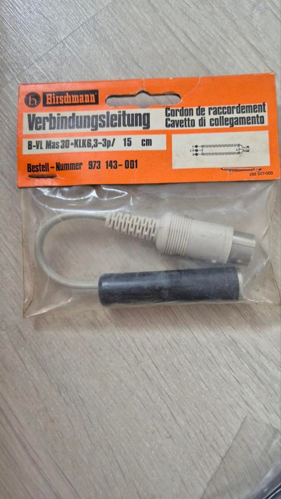 Hirschmann 6.3contra naar din. Nieuw, Ophalen of Verzenden, Nieuw, Minder dan 2 meter, Overige kabels