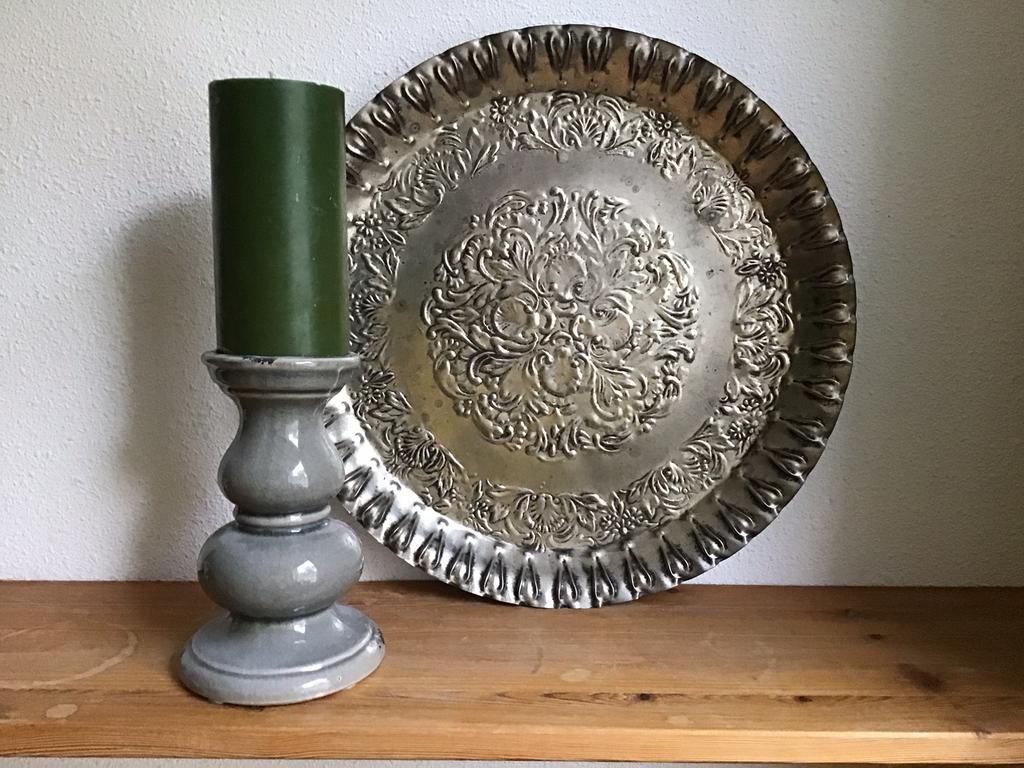 Marokkaans oosters dienblad, ibiza style. Ø 37 Cm., Huis en Inrichting, Woonaccessoires | Dienbladen, Zo goed als nieuw, Rond