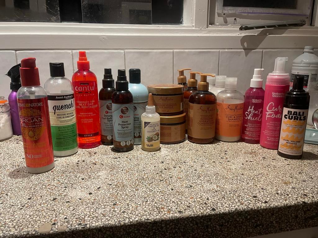 Haarproducten krullen: Cantu, Shea Moisture, meer!, Ophalen of Verzenden, Zo goed als nieuw, Gel, Wax, Haarlak of Mousse