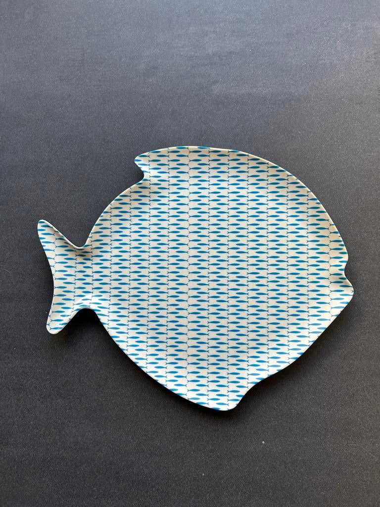 Leuk bamboe bord vis - 27 cm, Overige materialen, Gebruikt, Ophalen of Verzenden, Bord(en)