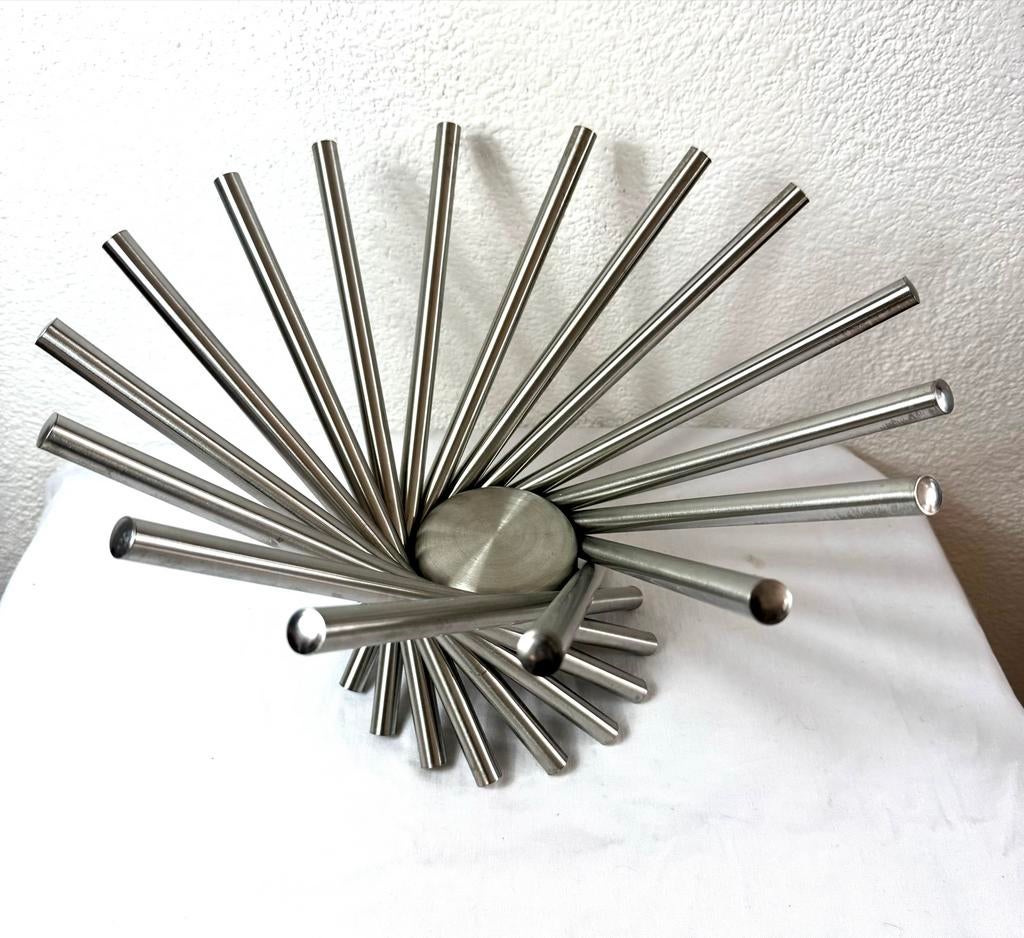Inklapbare fruitschaal - RVS design, Huis en Inrichting, Woonaccessoires | Schalen en Manden, Nieuw, Schaal, Rond, Overige materialen