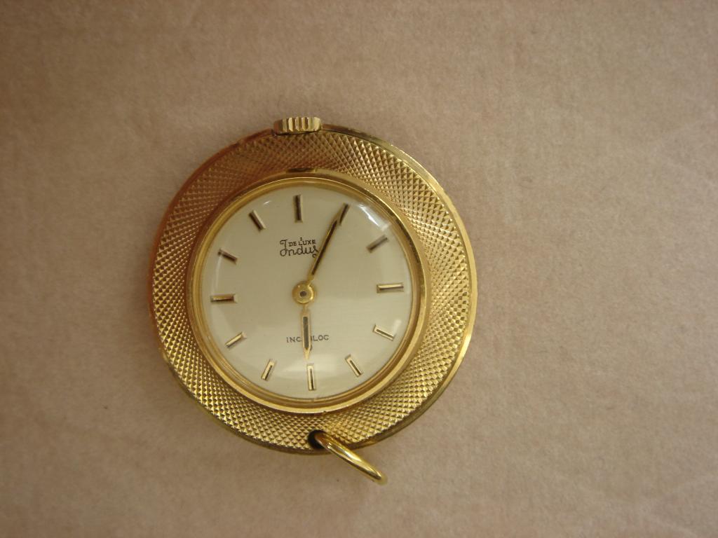 Goudkleurig Indus Zak Horloge - Vintage , Sieraden, Tassen en Uiterlijk, Horloges | Antiek, Ophalen of Verzenden, Staal, Overige merken