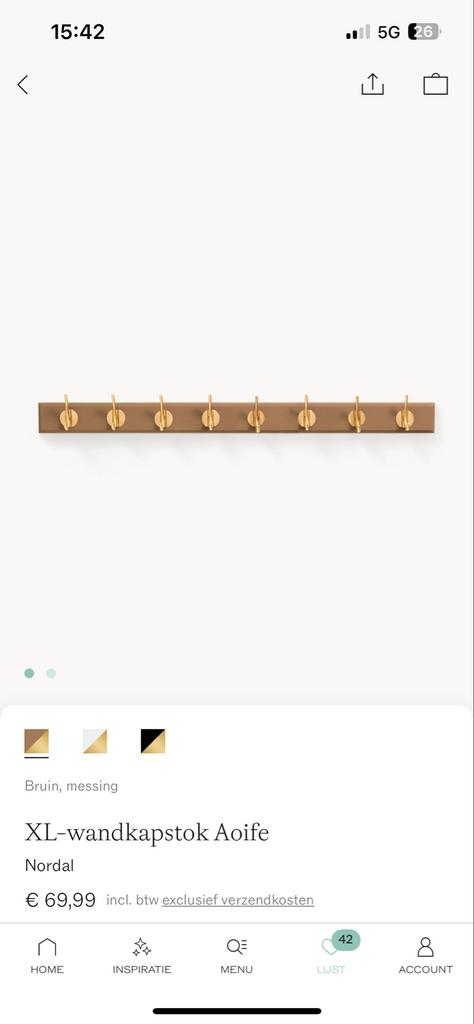 Mooie kapstok (Westwing), Huis en Inrichting, Woonaccessoires | Kapstokken, Gebruikt, Minder dan 100 cm, Hout, Ophalen