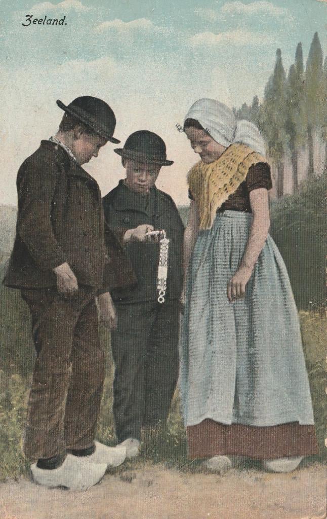 ZEELAND Klederdracht met Horloge, Verzenden, Voor 1920, Gelopen, Zeeland