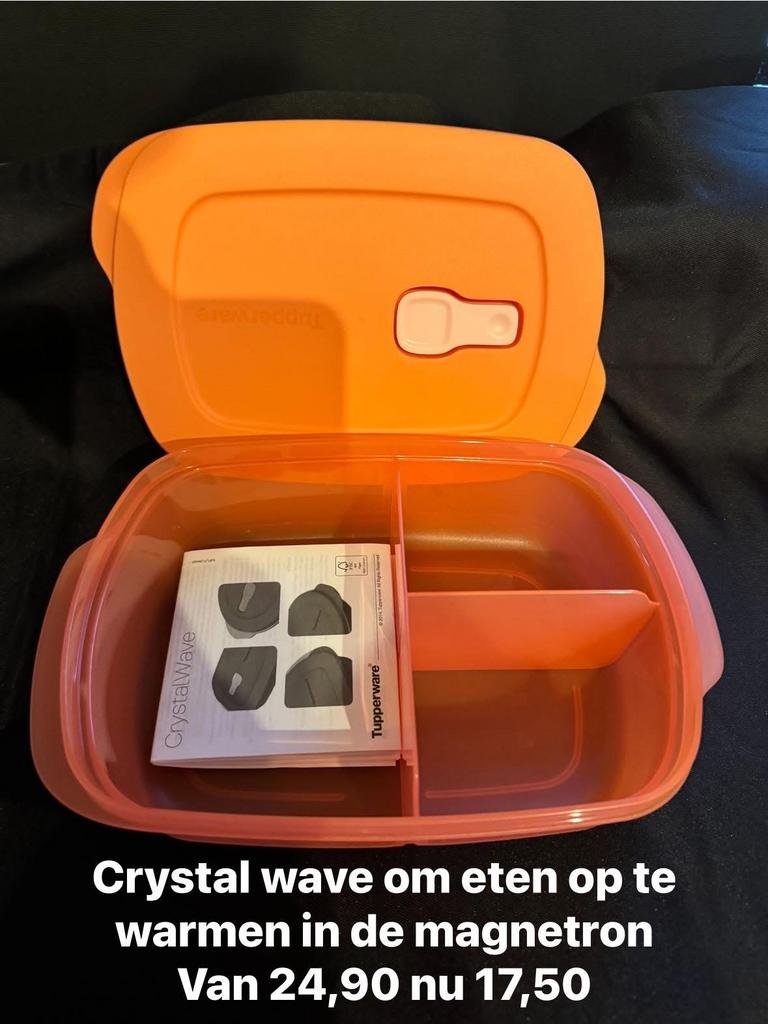 Tupperware CrystalWave Rechthoek met Vakjes, Ophalen of Verzenden, Nieuw, Oranje, Bak of Kom