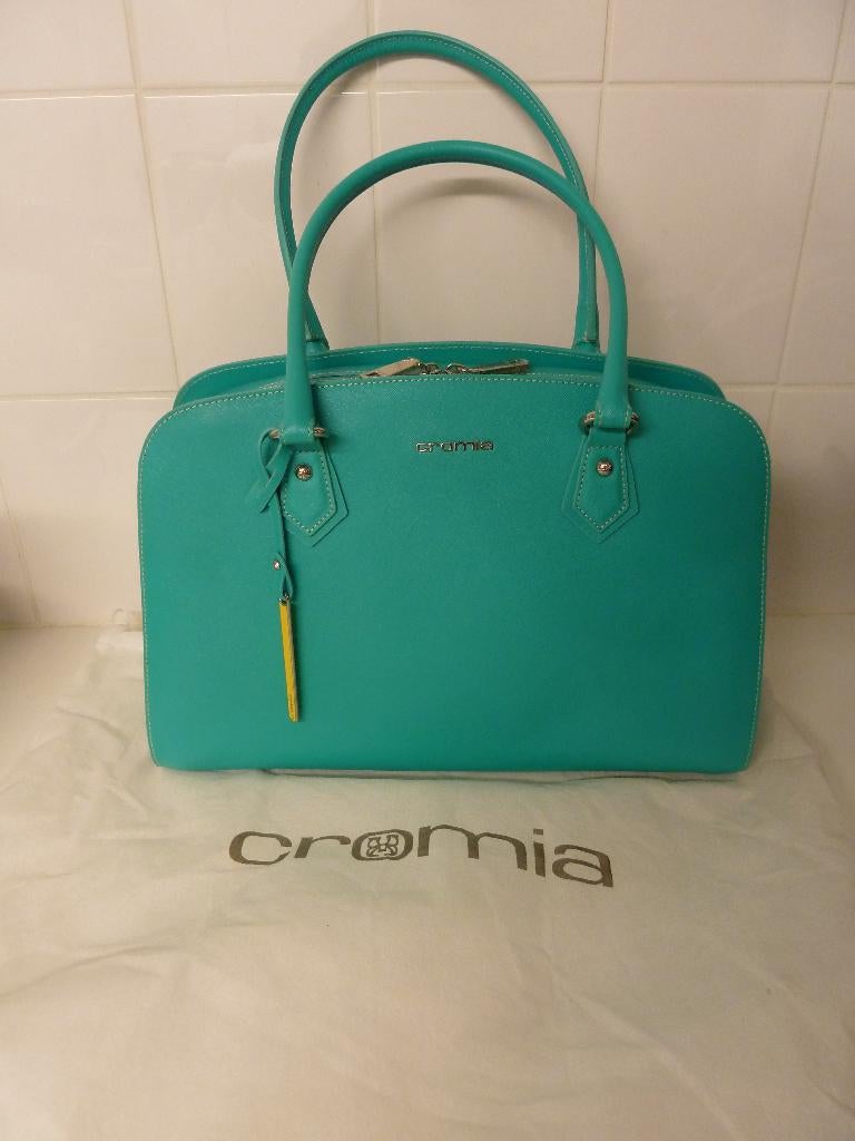 CROMIA TAS NIEUW GROOT MODEL LEER, Ophalen of Verzenden, Nieuw, Groen, Handtas