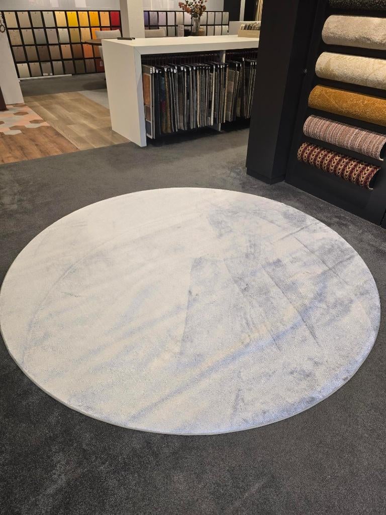 Luxe rond karpet JABO, Huis en Inrichting, Stoffering | Tapijten en Kleden, Nieuw, 200 cm of meer, 200 cm of meer, Rond, Grijs