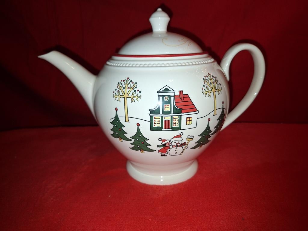 Zaans Huisje Theepot Kerst Wedgwood Windsor Christmas AH, Huis en Inrichting, Ophalen of Verzenden, Nieuw, Wedgwood, Overige typen