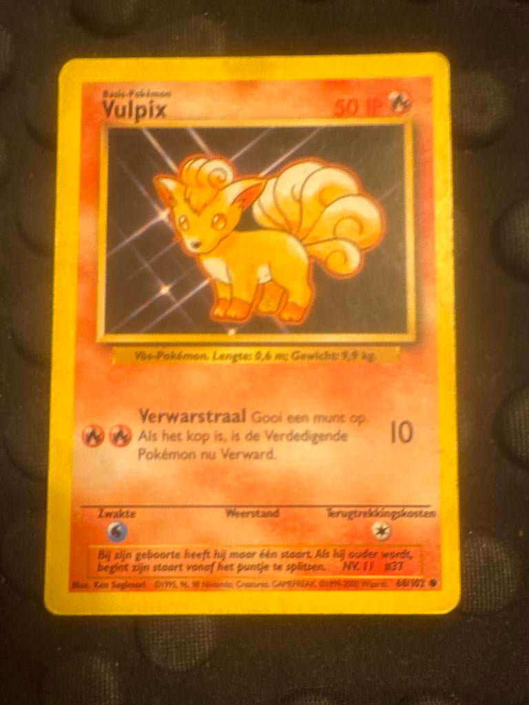 Vulpix - Base Set - Pokemon kaart 68/102, Ophalen of Verzenden, Gebruikt, Losse kaart