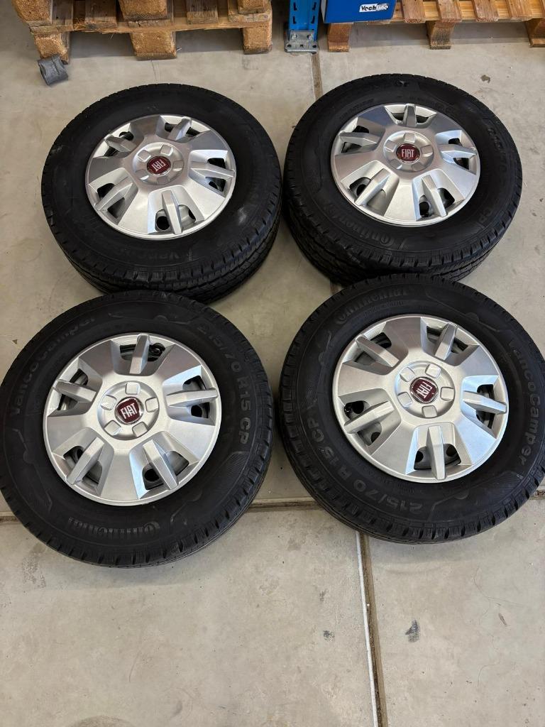 Set zomerbanden incl. velg + wieldop 15 inch - Fiat Ducato, Ophalen, 15 inch, Banden en Velgen, 185 mm