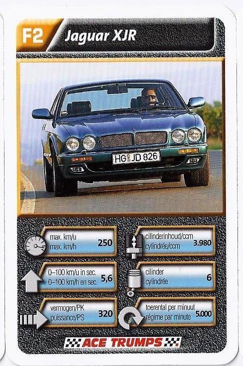 Kw1377 autokaartje F2 jaguar xjr', Ophalen of Verzenden, Zo goed als nieuw, Auto's