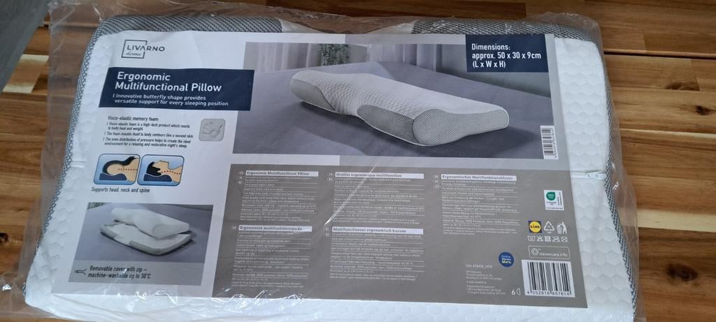 Ergonomisch kussen - Nieuw!, Huis en Inrichting, Eenpersoons, Wit, Nieuw, Ophalen of Verzenden