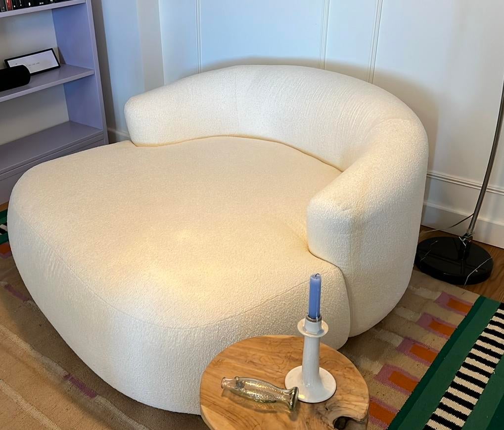 Westwing XL loungefauteuil Sofia Bouclé, Ophalen, 125 tot 150 cm, Minder dan 150 cm, Stof