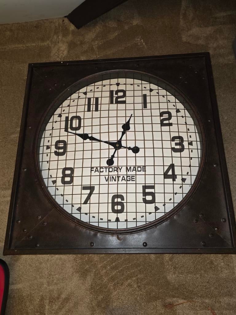 Grote industriële wandklok, Ophalen of Verzenden