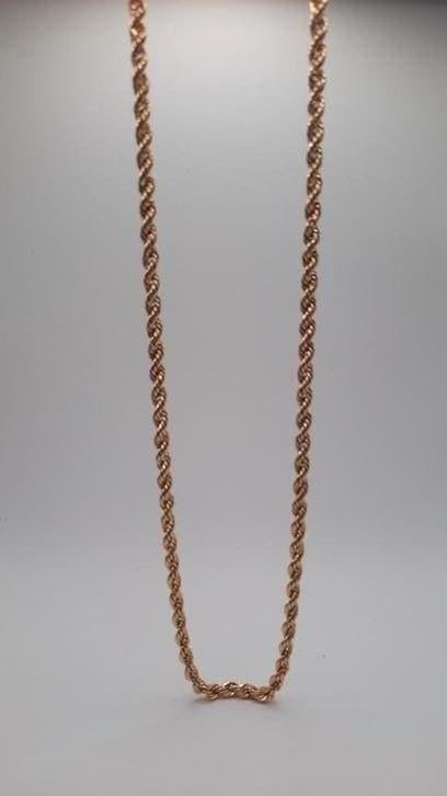 gouden rope ketting 14kt, Www.bredajuwelier.nl, Nieuw, Ophalen of Verzenden, Www.bredajuwelier.nl