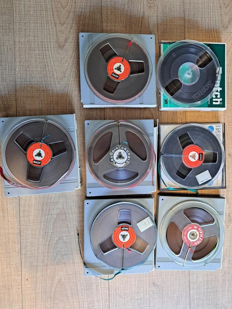7x 15cm bandrecorder tapes, Ophalen of Verzenden