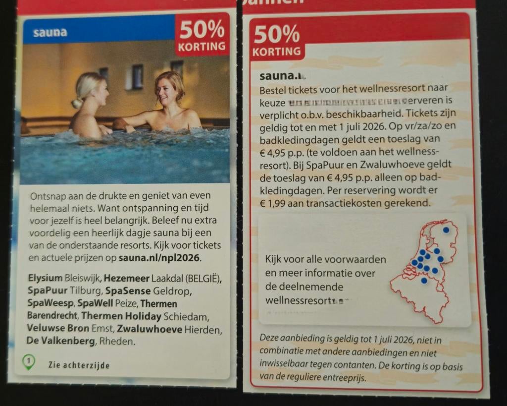 Sauna. 50% korting.