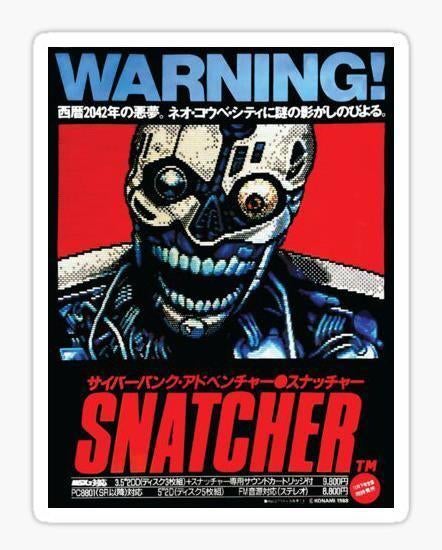 Snatcher Retro Konami MSX Vinyl Sticker decal, Verzamelen, Ophalen, Nieuw, Bedrijf of Vereniging