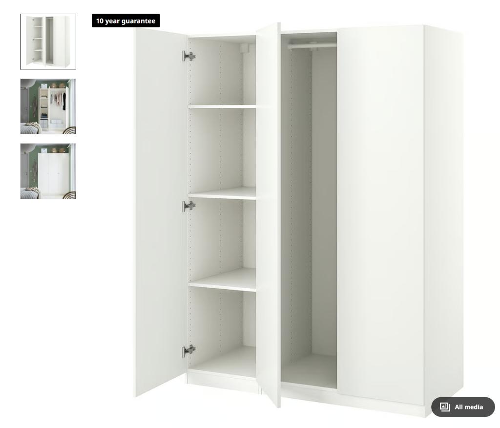 IKEA PAX / FORSAND 150x60x201 cm, Overige materialen, 200 cm of meer, 50 tot 100 cm, Zo goed als nieuw