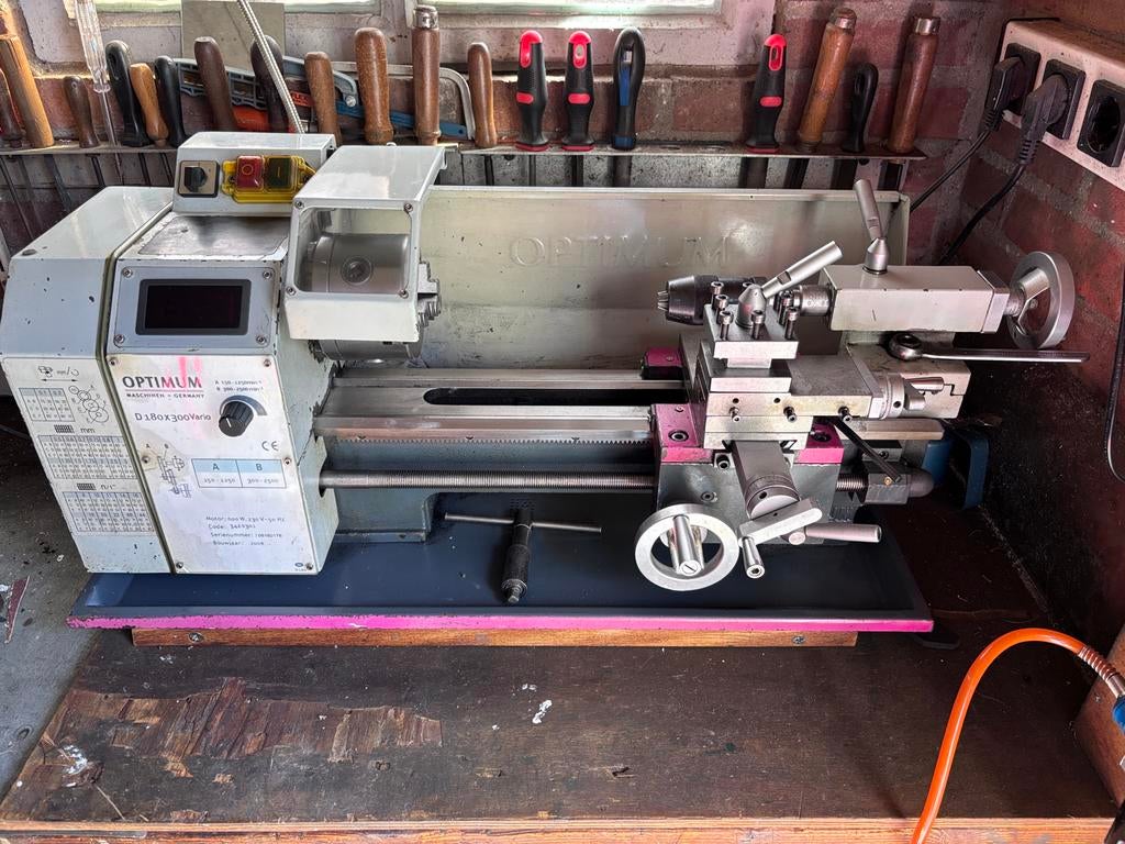 Draaibank Optimum D180x300Vario, Ophalen, Gebruikt, Metaaldraaibank, Minder dan 500 mm