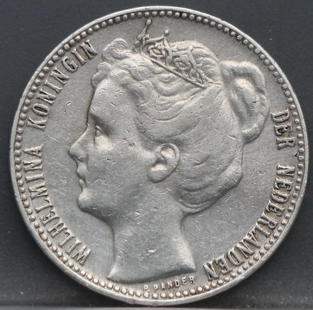Schaarse 1 gulden 1906 Wilhelmina, Postzegels en Munten, Munten | Nederland, 1 gulden, Verzenden, Koningin Beatrix, Zilver