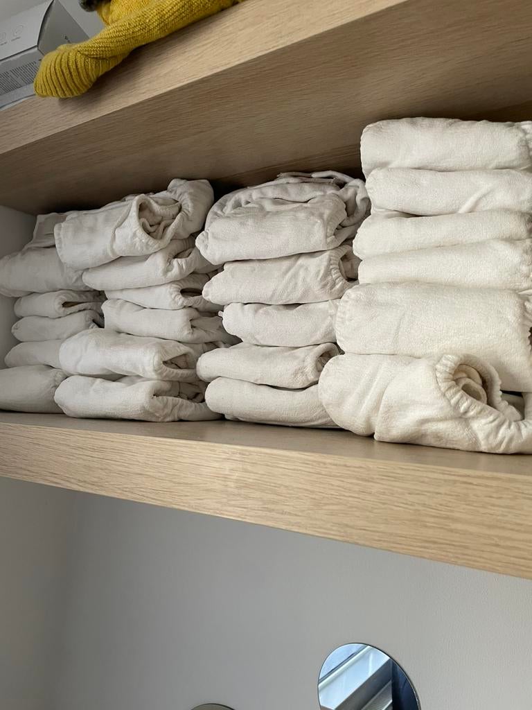 22 wasbare luiers Hu-Da, Kinderen en Baby's, Babykleding | Overige, Ophalen of Verzenden, Zo goed als nieuw, Jongetje of Meisje