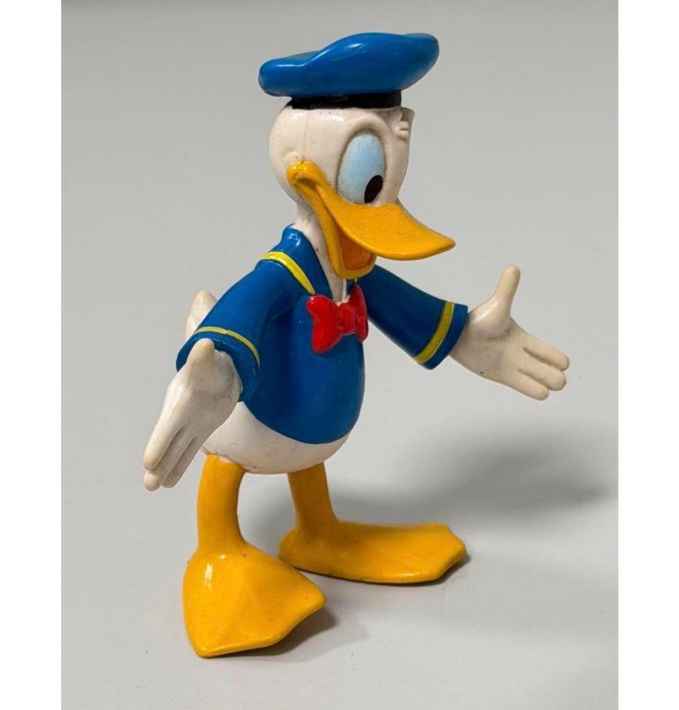 Origineel Vintage Disney Donald Duck Rubber Figuurtje – 12cm, Beeldje of Figuurtje, Ophalen of Verzenden, Zo goed als nieuw, H