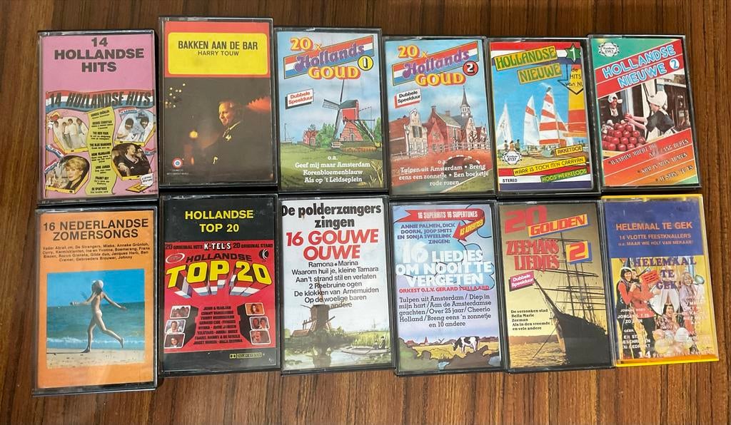 12 Nederlandse muziek cassettebandjes incl Telstar, Cd's en Dvd's, Cassettebandjes, Gebruikt, 2 t/m 25 bandjes, Ophalen of Verzenden