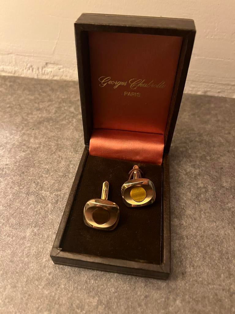 Georges Chabrolle manchetknopen jaren ’70 nieuw in doos., Sieraden, Tassen en Uiterlijk, Manchetknopen, Ophalen of Verzenden, Zo goed als nieuw