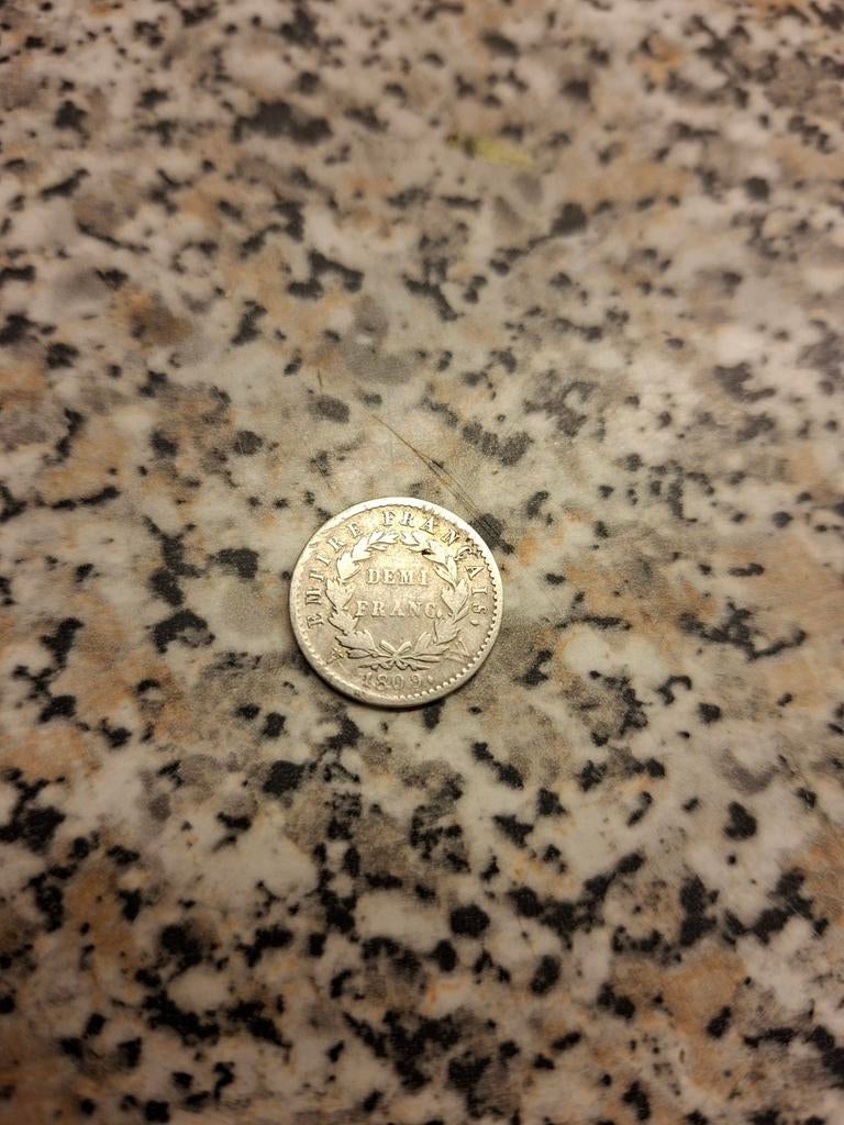 Zilveren demi franc 1909 W Napoleon 1, Ophalen of Verzenden, Frankrijk, Zilver