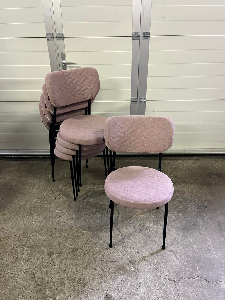 19 stuks luxe velvet roze horeca Satelliet stoelen, Ophalen, Bruin, Zo goed als nieuw, Metaal