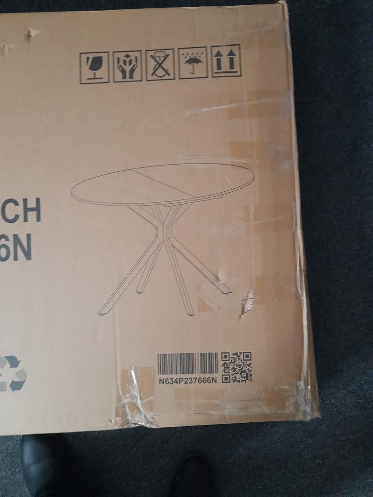 Ovale tafel Nieuw, Huis en Inrichting, Tafels | Eettafels, Ophalen, 50 tot 100 cm, Metaal, Ovaal