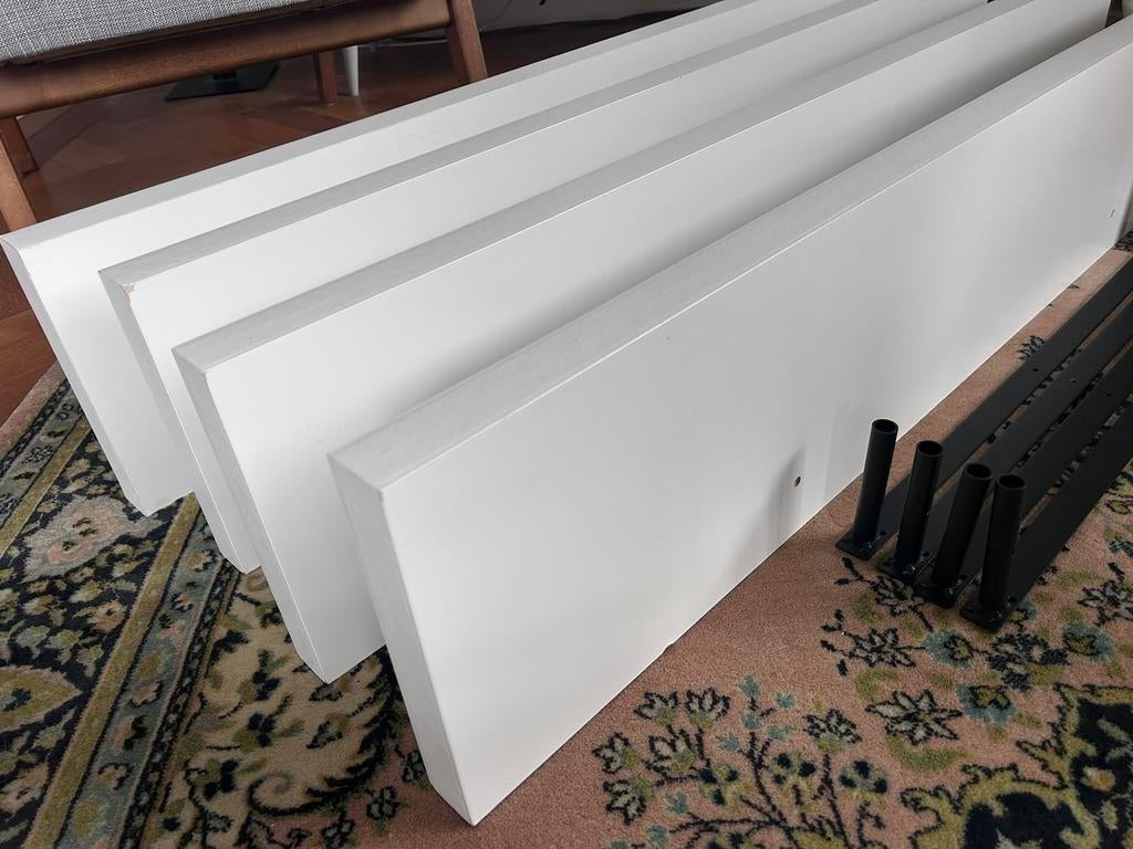 4x Duraline zwevende wandplanken wit 118cm, Huis en Inrichting, Woonaccessoires | Wandplanken en Boekenplanken, Ophalen, Gebruikt