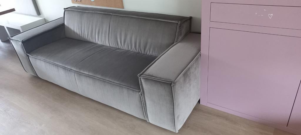 4-zits bank, taupe,  SEVN, Ophalen, 75 tot 100 cm, Zo goed als nieuw, Rechte bank