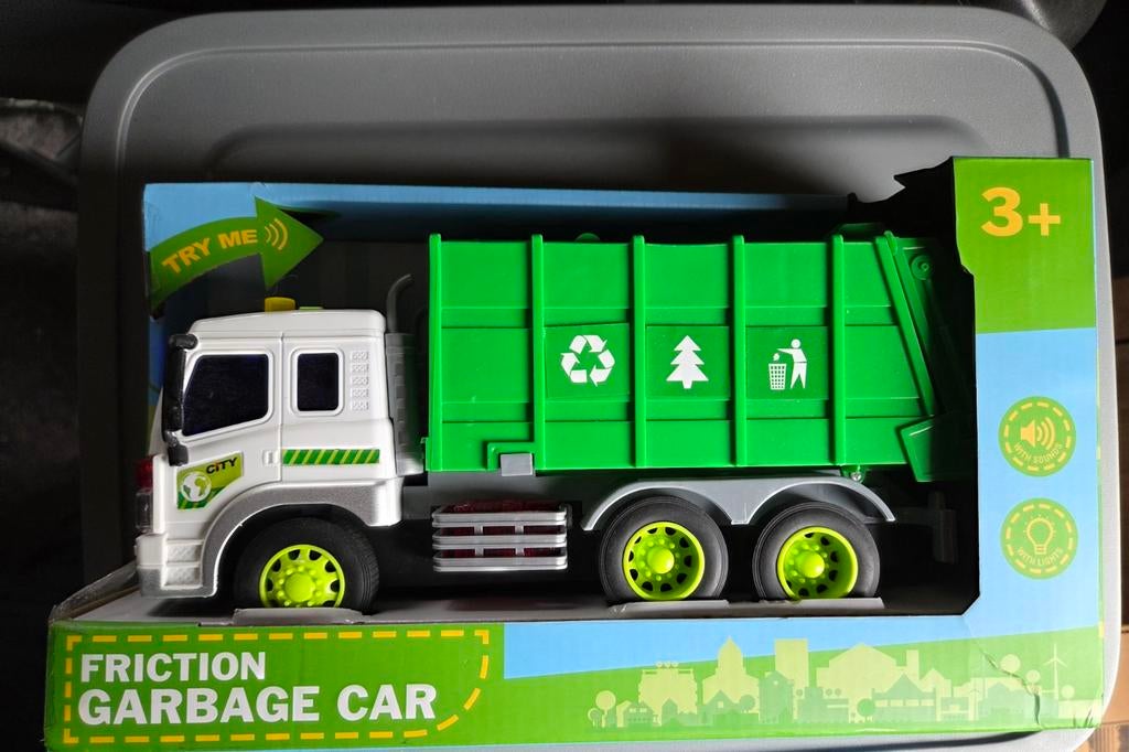 Splinter nieuwe speelgoed Vuilniswagen met licht en geluid., Ophalen of Verzenden, Nieuw