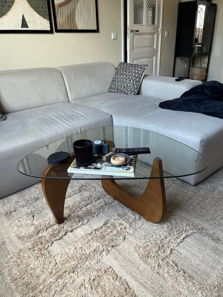 moderne glazen driehoeken salontafel, Ophalen, 50 tot 100 cm, Minder dan 50 cm, Rechthoekig