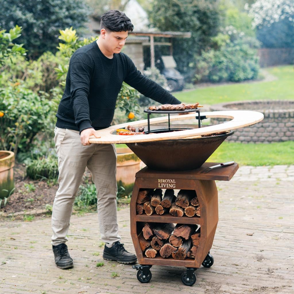 BBQ Plancha Compañero XXL Cortenstaal 2.0 met omranding NW, Ophalen of Verzenden, Nieuw, RJRoyal Living, Met accessoires