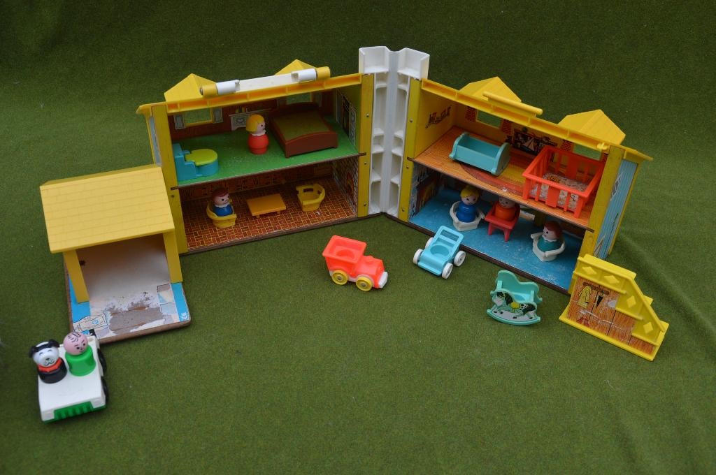 Vintage fisher price Play Family House/ huis uit 1969 België, Ophalen of Verzenden, Gebruikt, Speelset