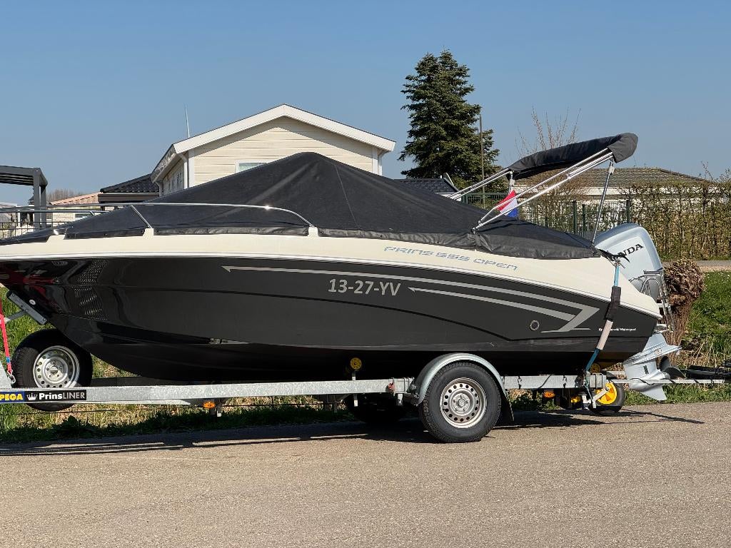 Prins 555 Open Consoleboot 100 PK Honda LUXE uitgevoerd, Watersport en Boten, Vis- en Consoleboten, Gebruikt, Ophalen, 70 pk of meer