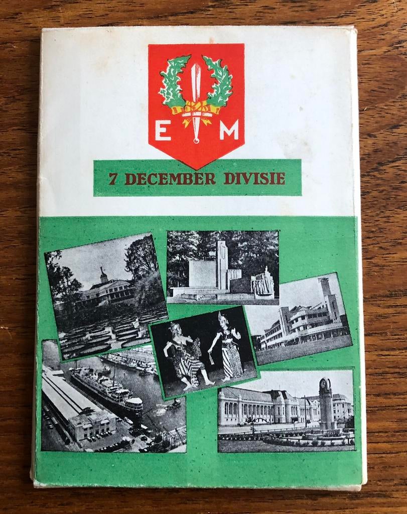 KNIL Indië 6x ansichtkaarten in mapje 7 december Divisie, Verzamelen, Ophalen of Verzenden, Landmacht, Nederland, Foto of Poster