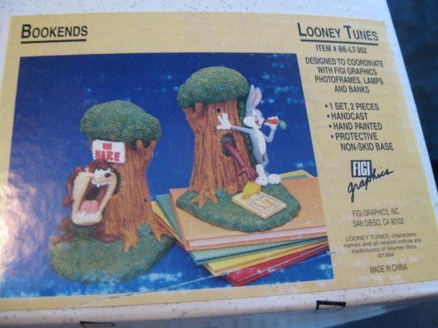 BUGS BUNNY + TAZ TASMANIAN DEVIL Boekensteunen LOONEY TUNES, Ophalen, Looney Tunes, Nieuw, Beeldje of Figuurtje