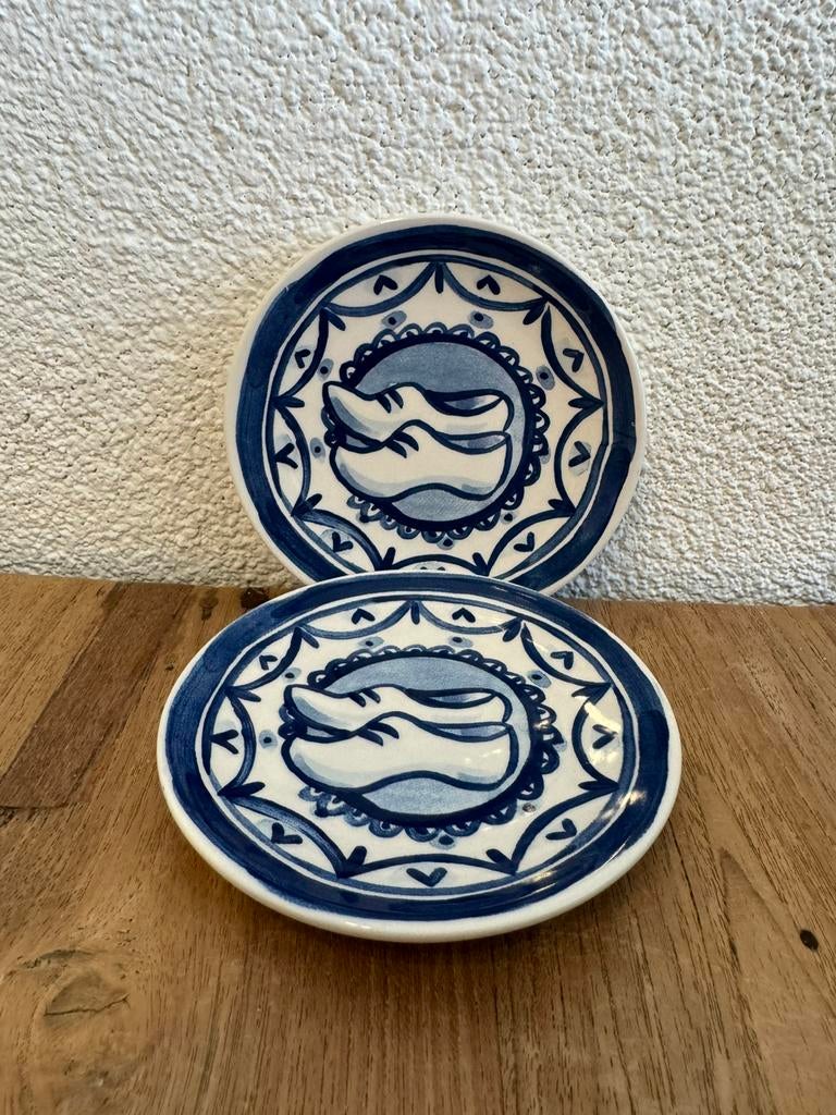 Blond Amsterdam | 2x Petit fours klomp | Delfts blauw, Ophalen, Blond Amsterdam, Zo goed als nieuw, Bord(en)